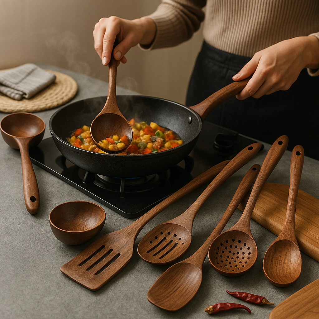 Küchenset aus Natürlichem Teak Holz