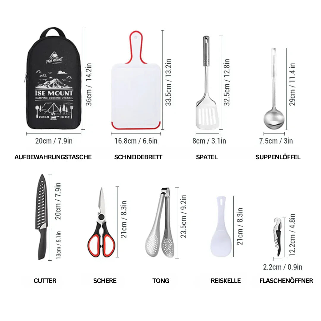 Outdoor Edelstahl-Kochset Kompakt