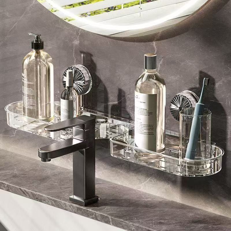Waschbeckenablage Ohne Bohren – U-förmiges Regal über Wasserhahn Mit Saugnapf – Grau, Bis 10 Kg Belastbar