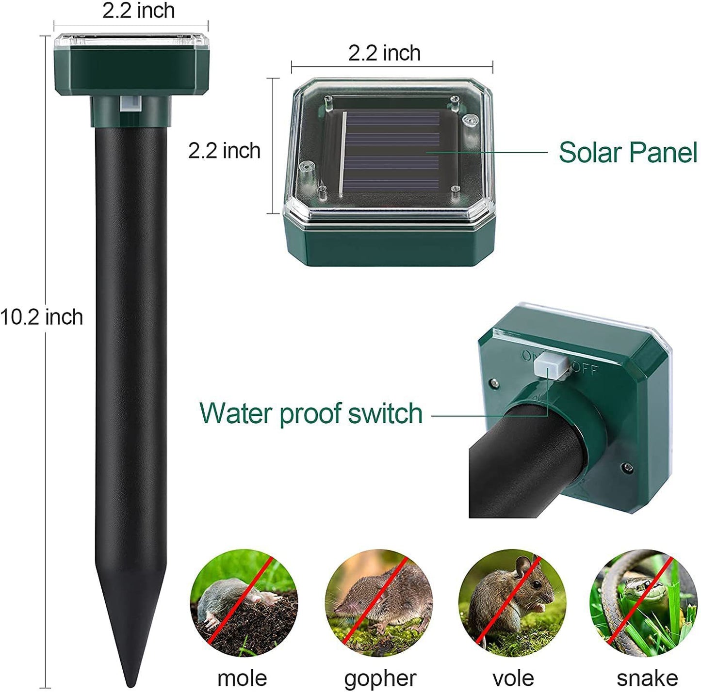 Solar Ultraschall Tier- und Insektenabwehrgerät