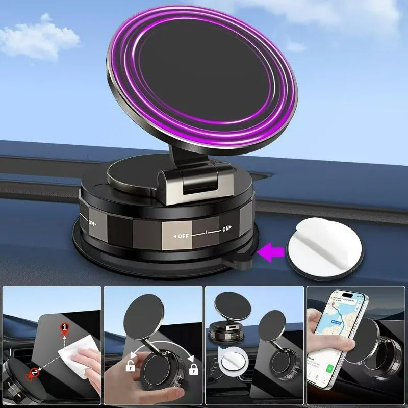 Magnetischer Saugnapf - Ausziehbarer 360° Telefonhalter mit Vakuumverschluss