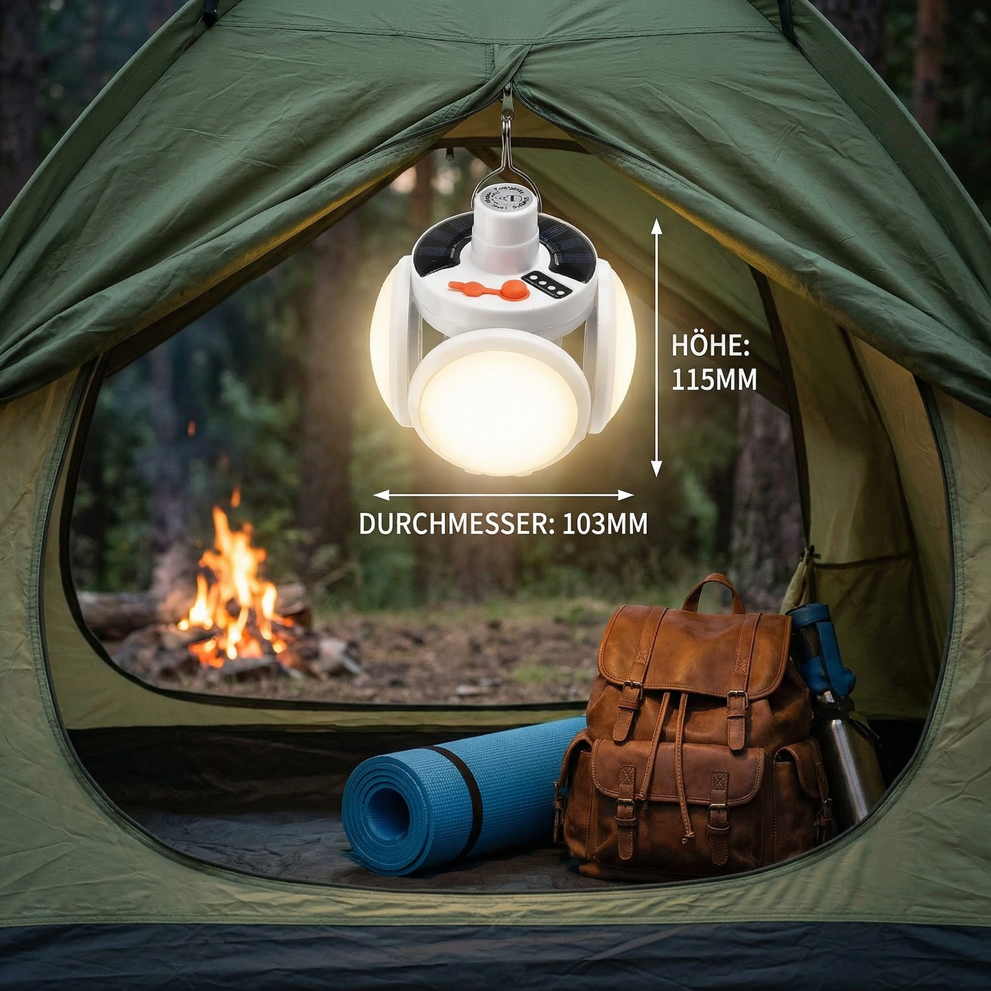 Praktische Solar Outdoor Faltbare Kugel Lampe