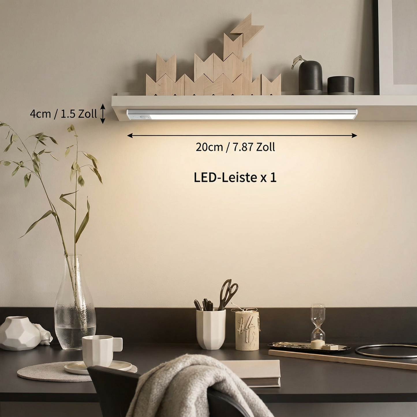 Kabellose LED-Unterbauleuchte mit Bewegungssensor – magnetisch & dimmbar