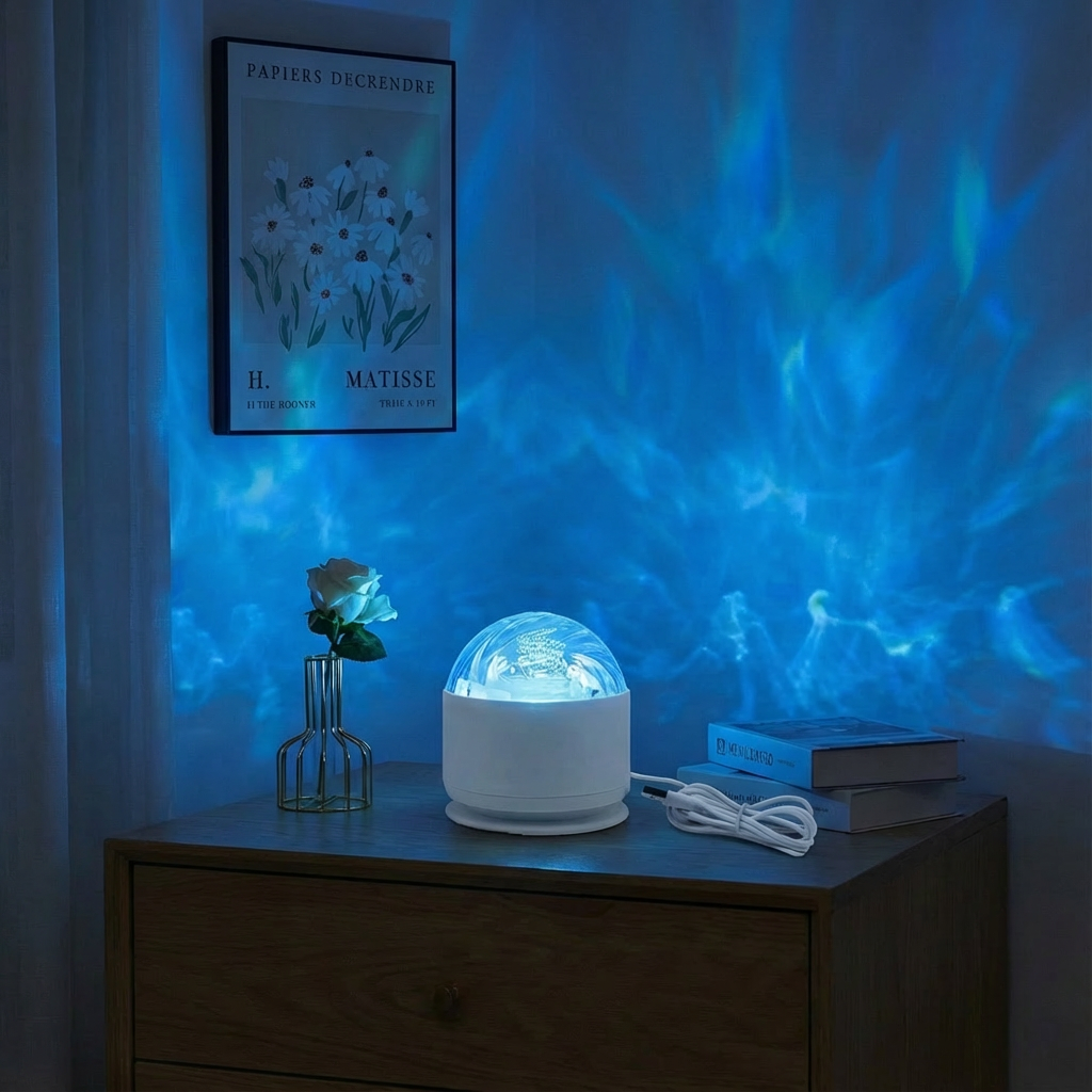 LED Nordlicht-Projektorlampe – 16 Farben & Fernbedienung