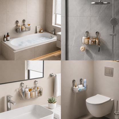 Selbstklebendes Saugnapf-Regal für Dusche und Badezimmer – ohne Bohren