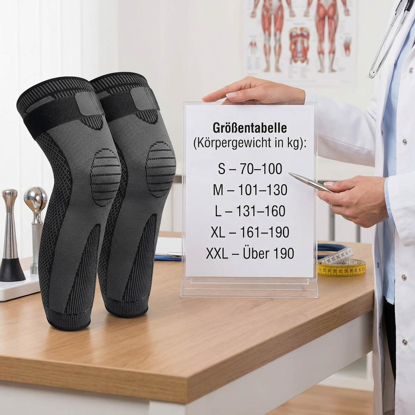 Elastische Kniebandage mit Kompression – rutschfest & stabilisierend