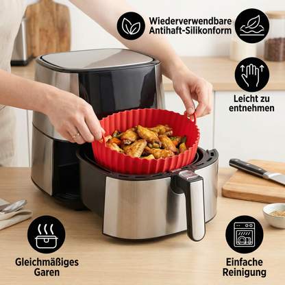 Wiederverwendbare Antihaft-Silikonform für die Heißluftfritteuse