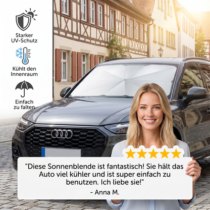 Zusammenklappbarer Sonnenschutzschirm für die Windschutzscheibe
