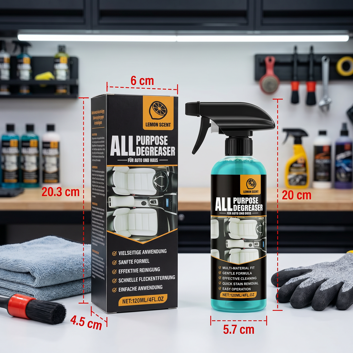 Mehrzweck-Autoreinigungsspray – Kraftvoller Fleckenentferner & Tiefenreiniger gegen hartnäckigen Schmutz