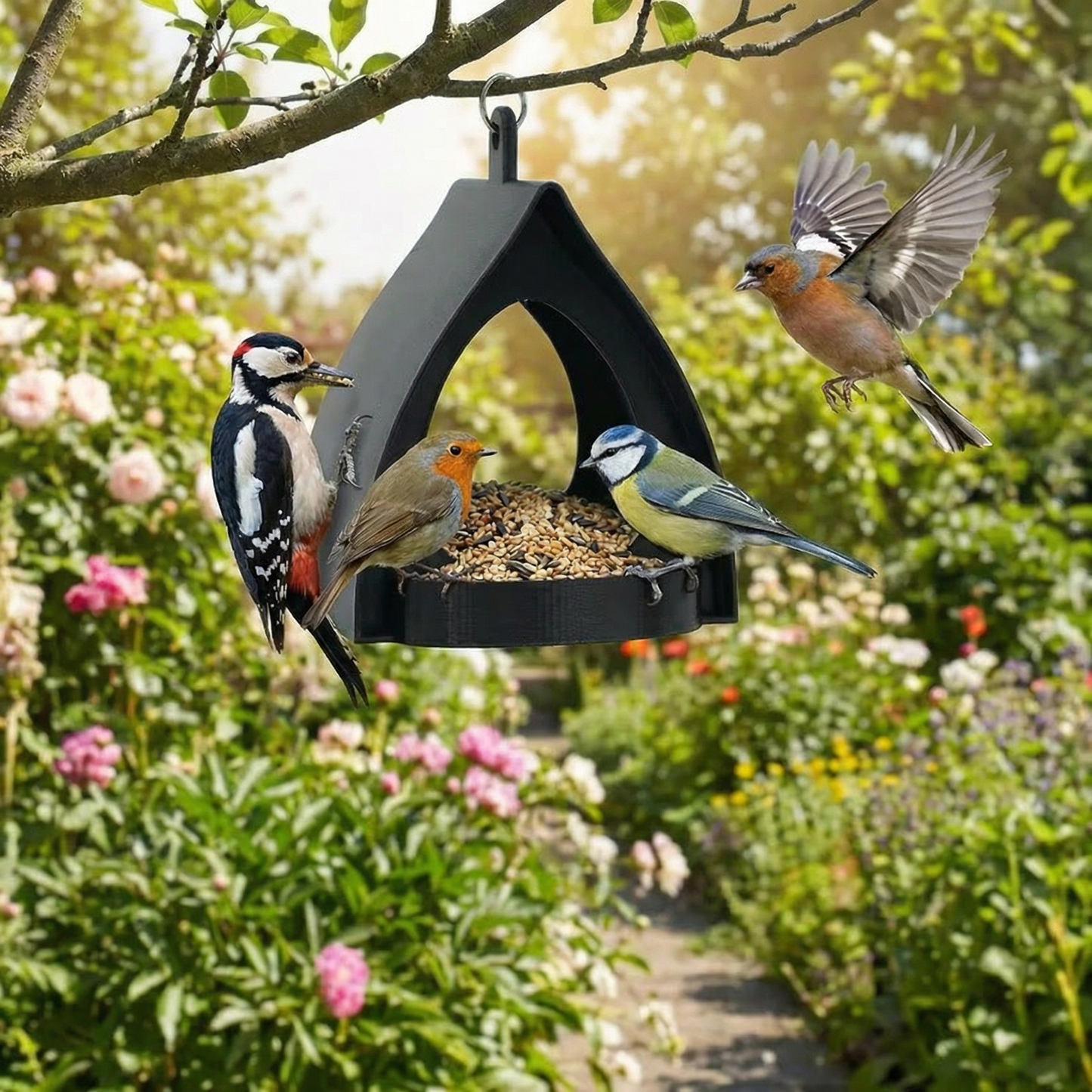 Hängendes Vogel-Futterhaus zum Aufhängen – Große Kapazität für Garten & Balkon