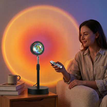 Sunset Projektorlampe – 180° verstellbares Stimmungslicht mit Fernbedienung