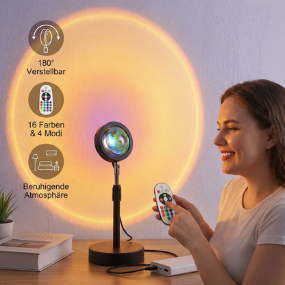 Sunset Projektorlampe – 180° verstellbares Stimmungslicht mit Fernbedienung