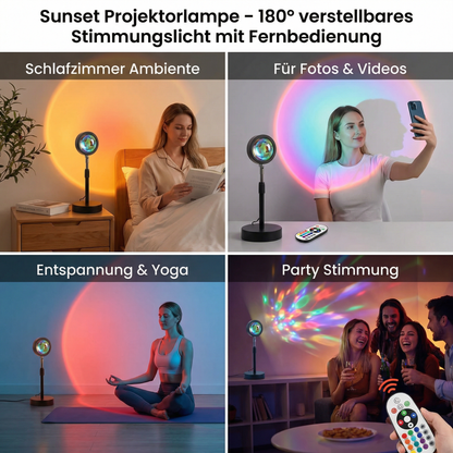 Sunset Projektorlampe – 180° verstellbares Stimmungslicht mit Fernbedienung