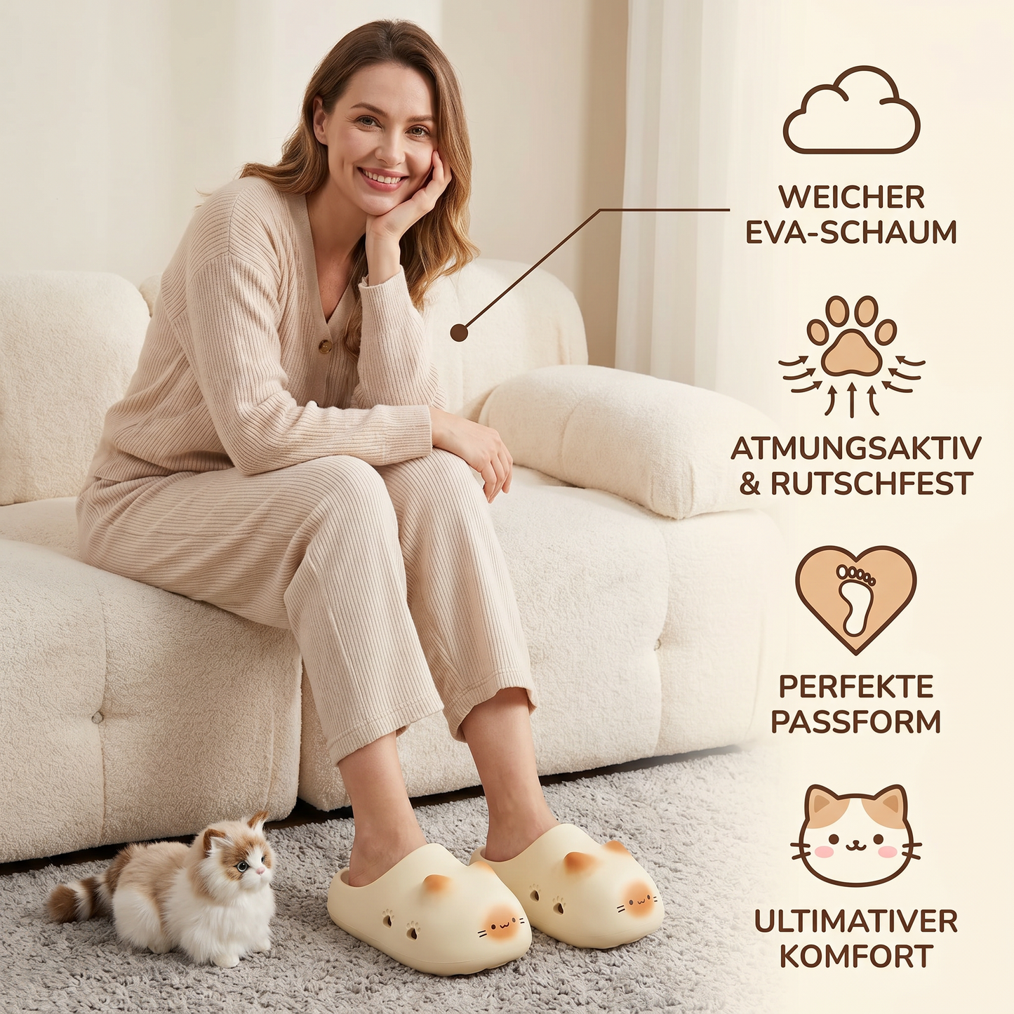 KittyCloud Comfort Clogs – ultraweiche Katzen-Hausschuhe