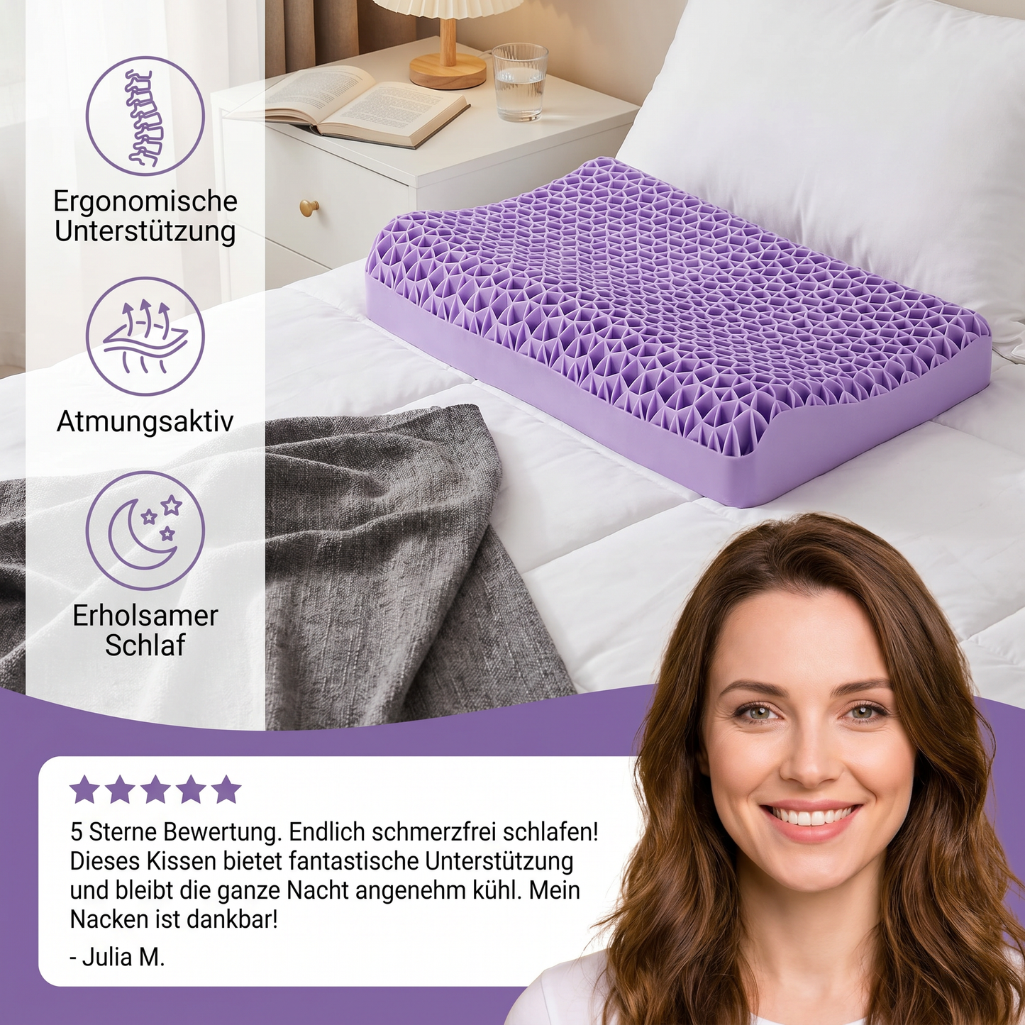 Ergonomisches & Atmungsaktives Luftkissen für erholsamen Schlaf