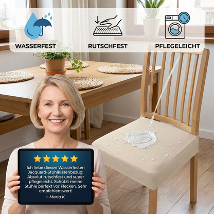 Wasserfester Jacquard-Stuhlkissenbezug – Rutschfest & Pflegeleicht