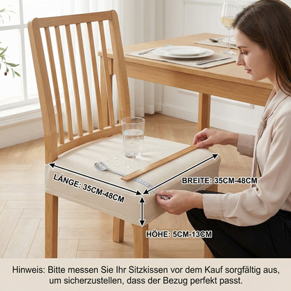 Wasserfester Jacquard-Stuhlkissenbezug – Rutschfest & Pflegeleicht