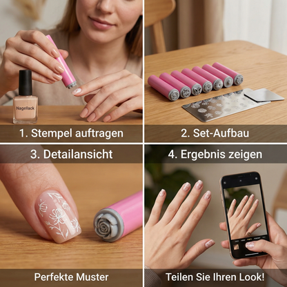 NagelKunst Stempel-Set – DIY Maniküre mit floralen Motiven