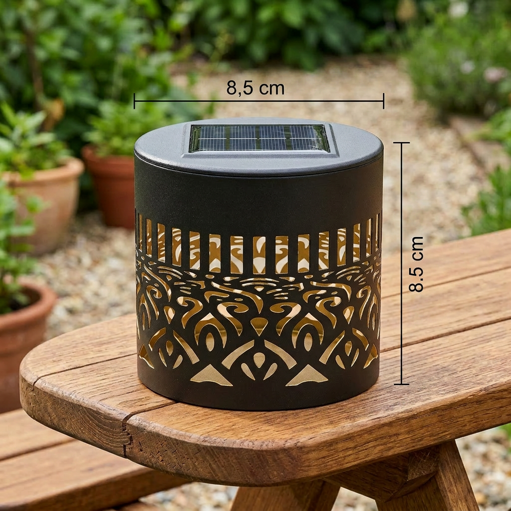 Farbenfrohe Solar-Mandala-Gartenleuchte – Wasserdichte LED-Wandprojektionslaterne für den Außenbereich