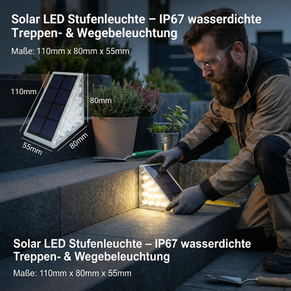 Solar LED Stufenleuchte – IP67 wasserdichte Treppen- & Wegebeleuchtung