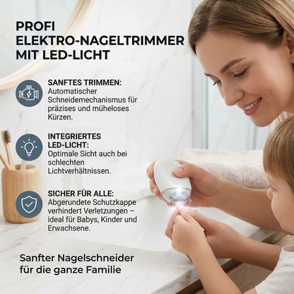 Profi Elektro-Nageltrimmer mit LED-Licht – Sanfter Nagelschneider für die ganze Familie