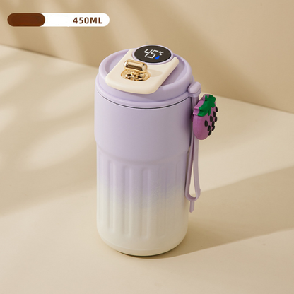 Edelstahl  Kaffebecher mit LED Temperatur Anzeige 450 ML