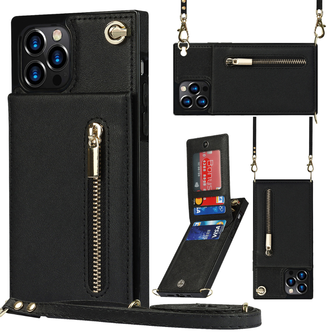 3in1 Handyhülle mit Karten und Münzfach Umhänge Tasche