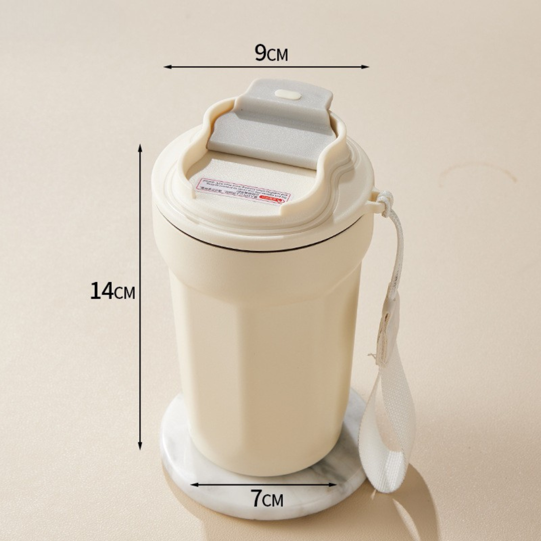 Edelstahl  Kaffebecher mit LED Temperatur Anzeige 450 ML