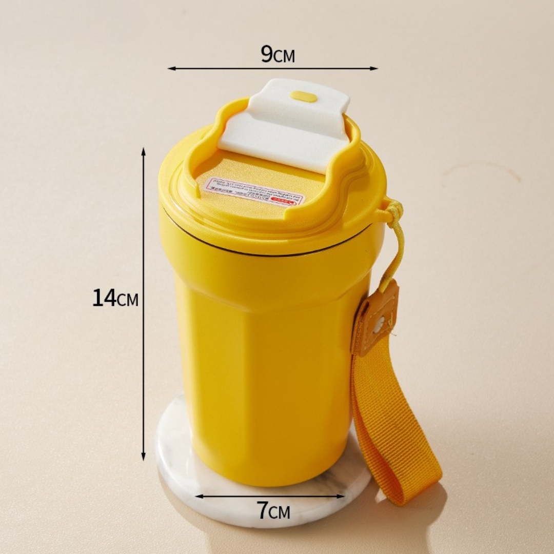 Edelstahl  Kaffebecher mit LED Temperatur Anzeige 450 ML