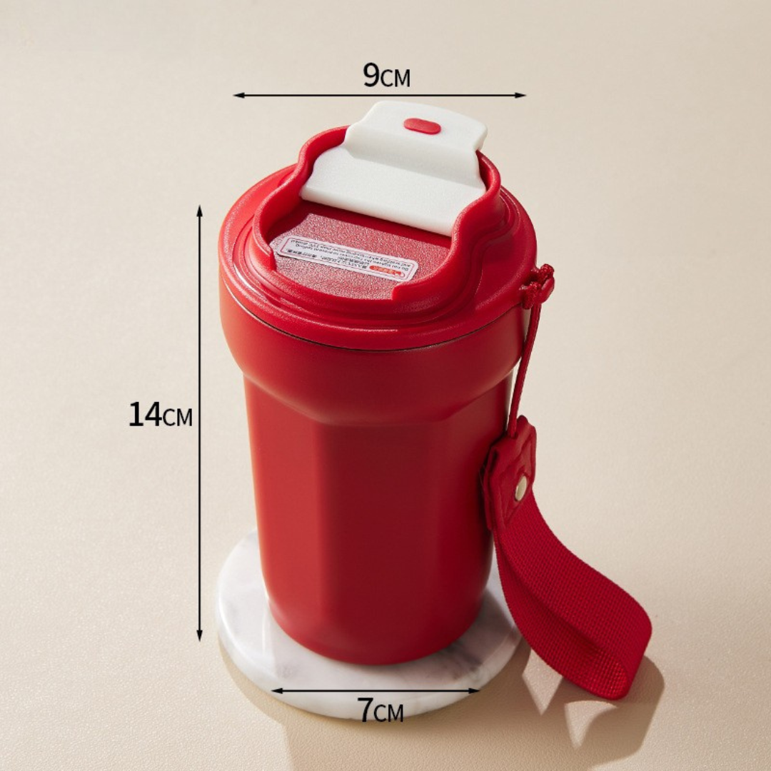Edelstahl  Kaffebecher mit LED Temperatur Anzeige 450 ML