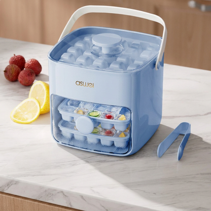 2-in-1 Eiswürfel-Maker mit Aufbewahrungsbox – 48 Eiswürfel, Doppel-Design