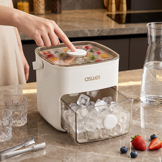 2-in-1 Eiswürfel-Maker mit Aufbewahrungsbox – 48 Eiswürfel, Doppel-Design