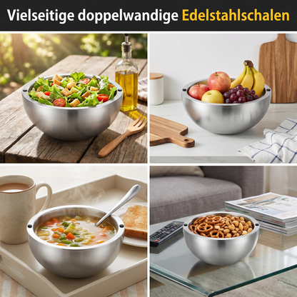Doppelwandige Edelstahl Schüssel zum Kühlen oder Wärme halten
