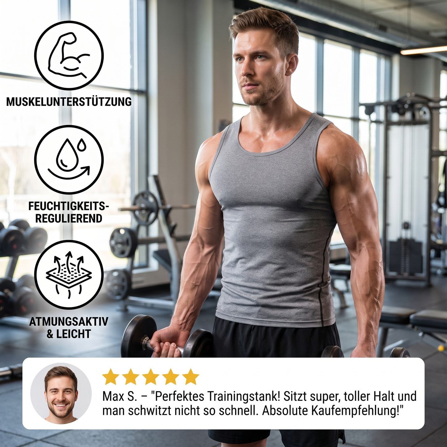 Kompressions-Tanktop für Herren, ideal fürs Training