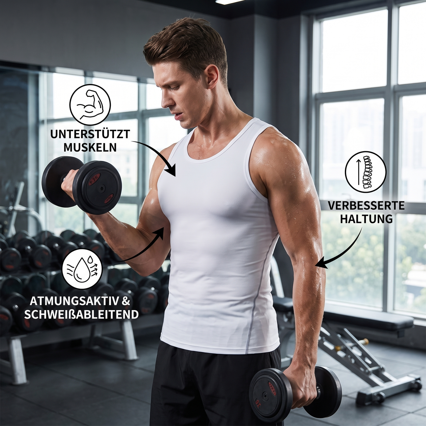 Kompressions-Tanktop für Herren, ideal fürs Training
