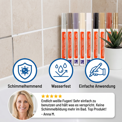 Schimmelhemmender und wasserfester Fugenstift für Fliesen