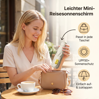 Leichter Mini-Reisesonnenschirm – passt in jede Tasche