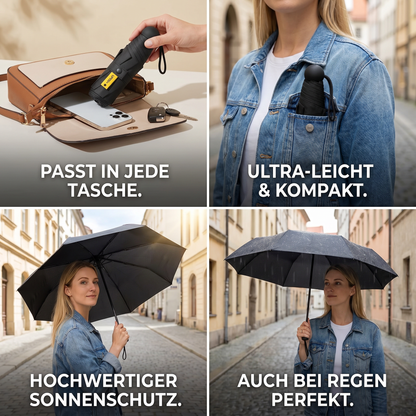 Leichter Mini-Reisesonnenschirm – passt in jede Tasche