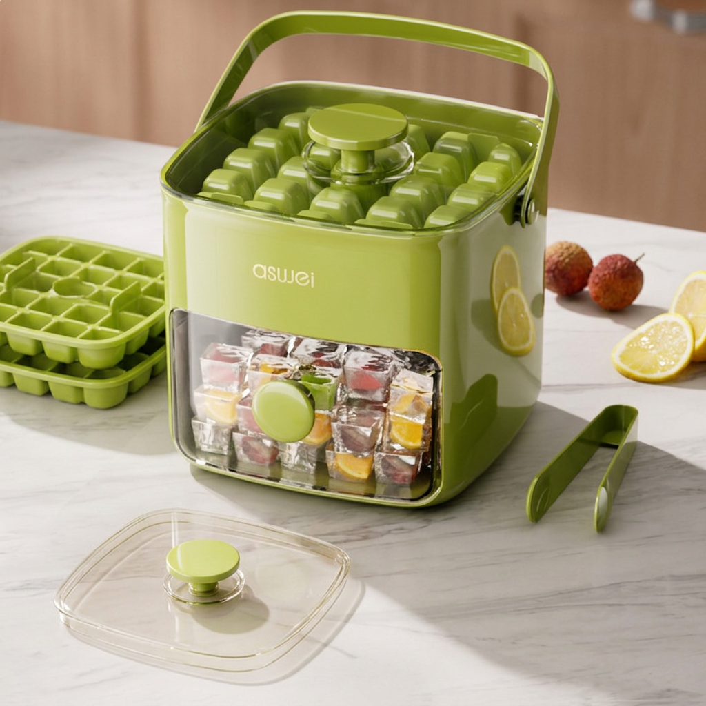 2-in-1 Eiswürfel-Maker mit Aufbewahrungsbox – 48 Eiswürfel, Doppel-Design