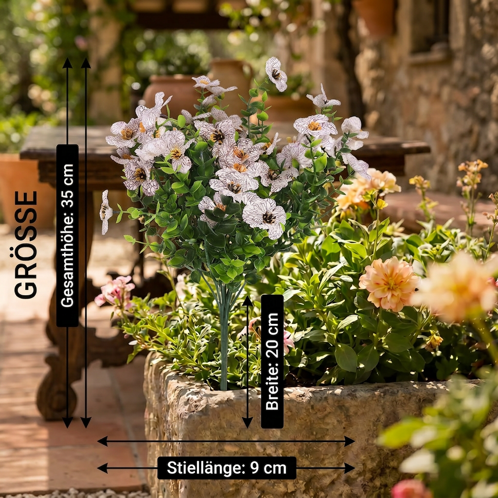 EverBloom – Unverblühender Kunstblumenstrauß aus Wildblumen für Pflanzkübel im Außenbereich