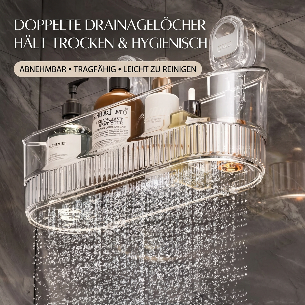 Selbstklebendes Saugnapf-Regal für Dusche und Badezimmer – ohne Bohren