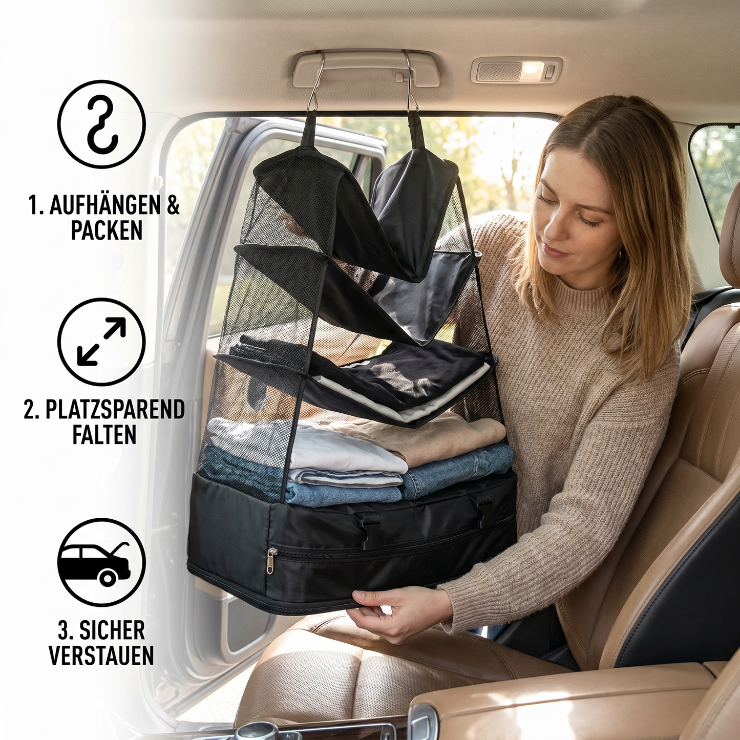 Tragbare, aufhängbare Reise-Organizer-Tasche für den Koffer