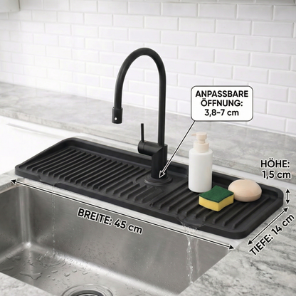 Wasserhahn-Spritzschutz aus Silikon – Abtropfmatte für Spüle & Waschbecken
