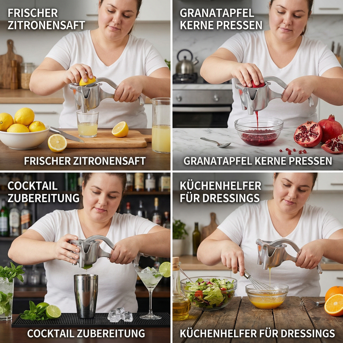 Aluminium-Handentsafter – Manuelle Presse für Früchte & mehr