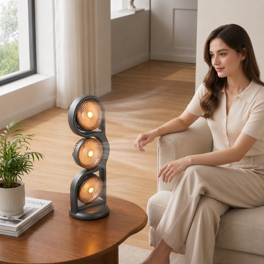 Tragbarer Ventilator mit drei Lüftern