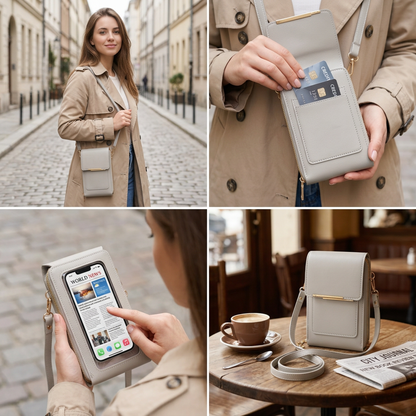 Touchscreen-Umhängetasche für das Handy – Kompaktes Etui für Handy, Schlüssel und das Nötigste