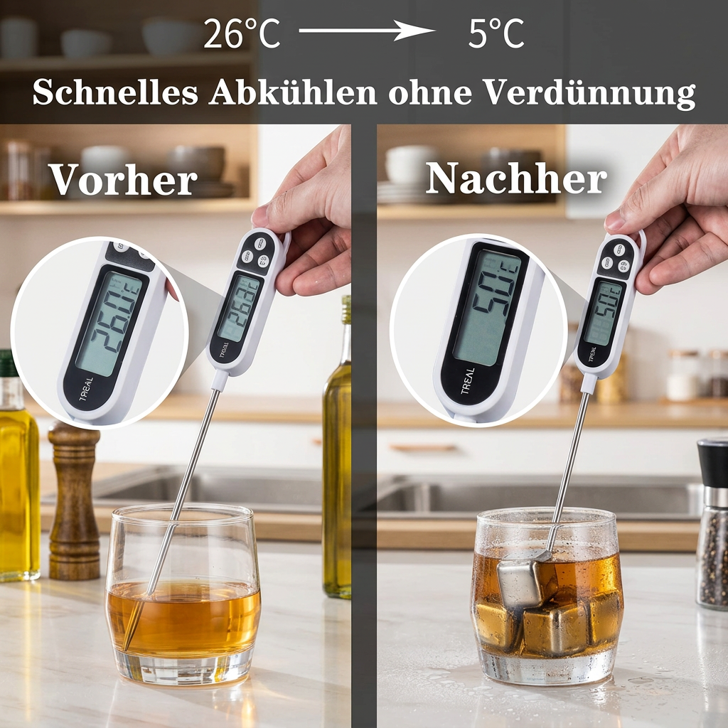 Praktische Edelstahl-Eiswürfel – Wiederverwendbares Kühlset für kalte Getränke