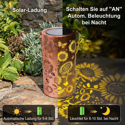 Solar-Sonnenblumenlaterne – Wasserdichte Gartenleuchte für den Außenbereich