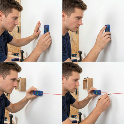 3-in-1-Magnet-Laserwasserwaage und Balkensucher