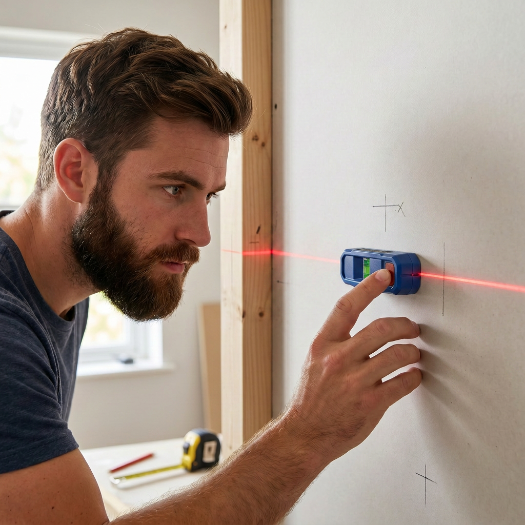 3-in-1-Magnet-Laserwasserwaage und Balkensucher